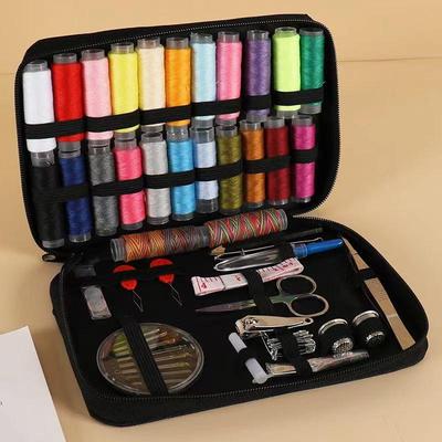 Kit fai da te portatile per cucire a mano - Scatola da cucito multifunzionale per vestiti - Aghi, filo, set di stoccaggio