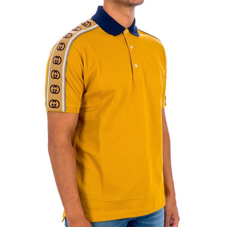 GUCCI Polo Shirts Men's Orange Polo Collar Moderate Straight Fit 598949-XJB0Q-7245