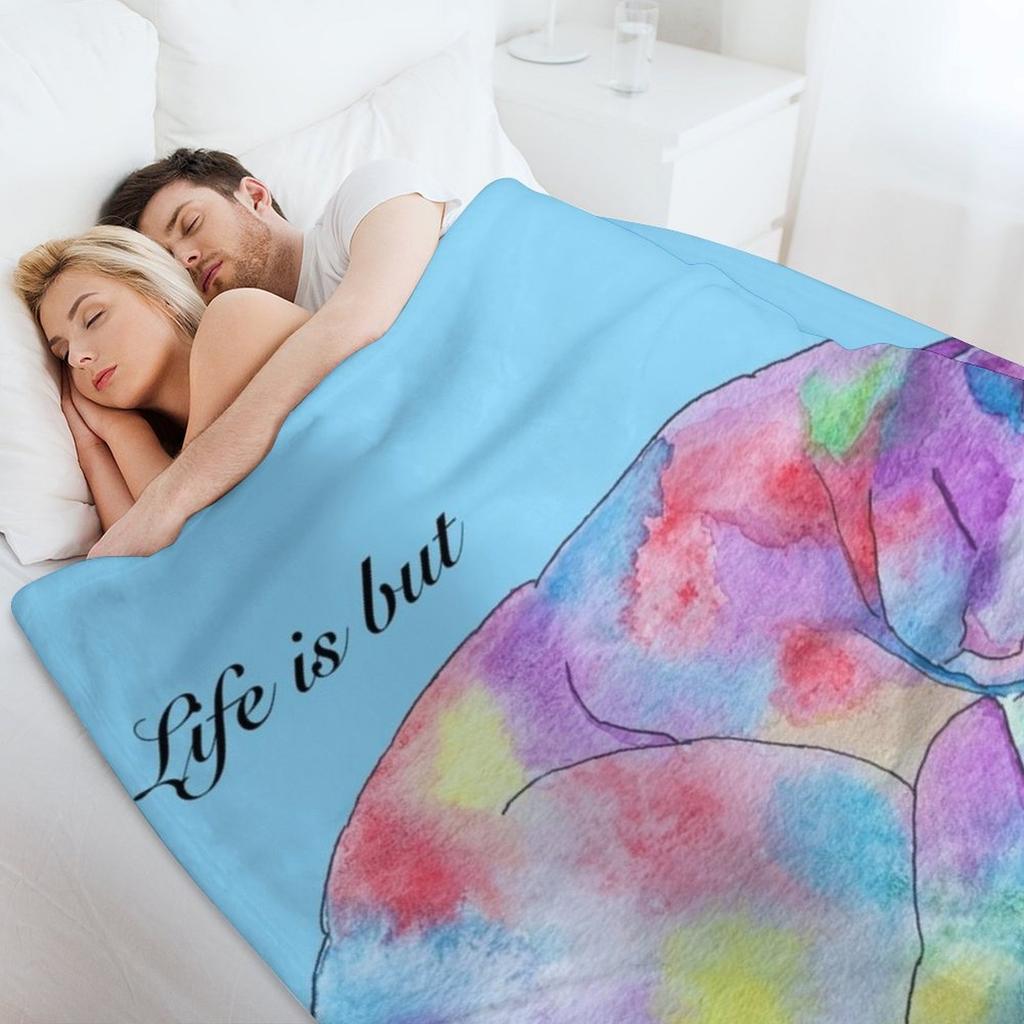 Life is but a Dream - Watercolor Dreaming Cat Throw Blanket Luxury Brand For Baby Hairy anime Blankets