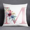 Floral Alphabet Pattern Decorative Pillowcase Square Pillowcase Home Office Decorative Cushion Cover