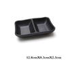 1Pcs Black Melamine Food Grade Plastic Soy Sauce  Pot Bar Tableware Seasoning Sauce Chili Double Grid Sauce Dish Snack Plate