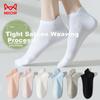 6 Pairs of Women's Socks, Summer 100% Pure Cotton, Odor-Resistant, Solid Color Short Socks, Mesh Breathable Boat Socks for Wome