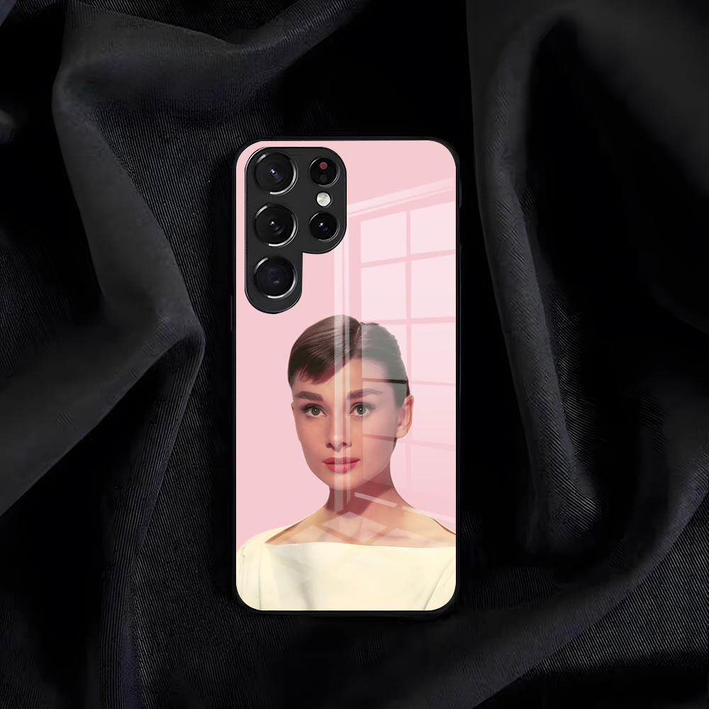 Actress Audrey H-Hepburn Phone Case For Samsung S26 S25 Edge S24 S23 S22 S21 S20 Ultra Plus FE Glass Cover