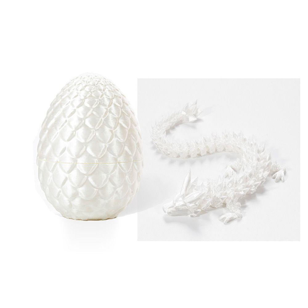 

з яйцем дракона 3D-друком шарнірний кристал дракона дракон непосида іграшки діти хлопчики дівчатка дорослі білий