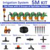 50-5m 1/4" Garden Drip Micro Irrigation 8-hole Adjustable Drippers with Stake 4/7mm Adapter PVC Tubing Automatic Watering System