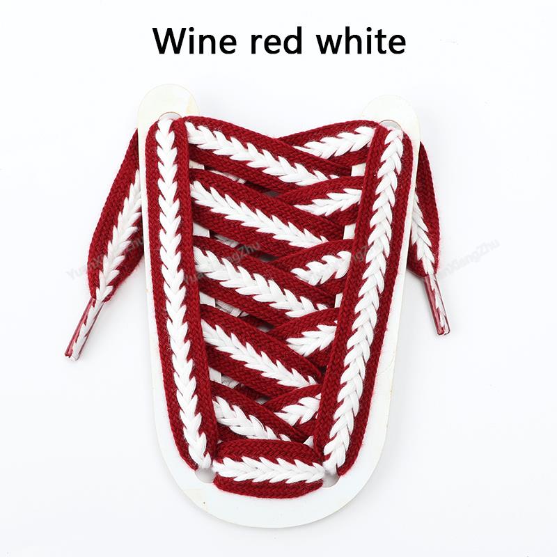 Colorblock Shoelaces for Sneakers Quality 1.5cm Widen Flat Shoelace Brand Cotton Laces for Shoes 100/120/140/160CM Shoestrings