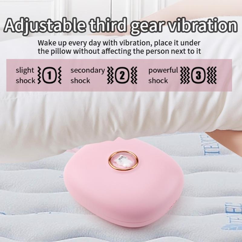 1 PC Portable Double Alarms Quiet Vibrating Alarm Clock with LED Display Screen Students Clocks LED Bed Shakers Clock