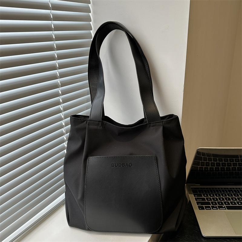 

New literary canvas bag casual solid color handbag fashionable retro shoulder women s bag чёрный