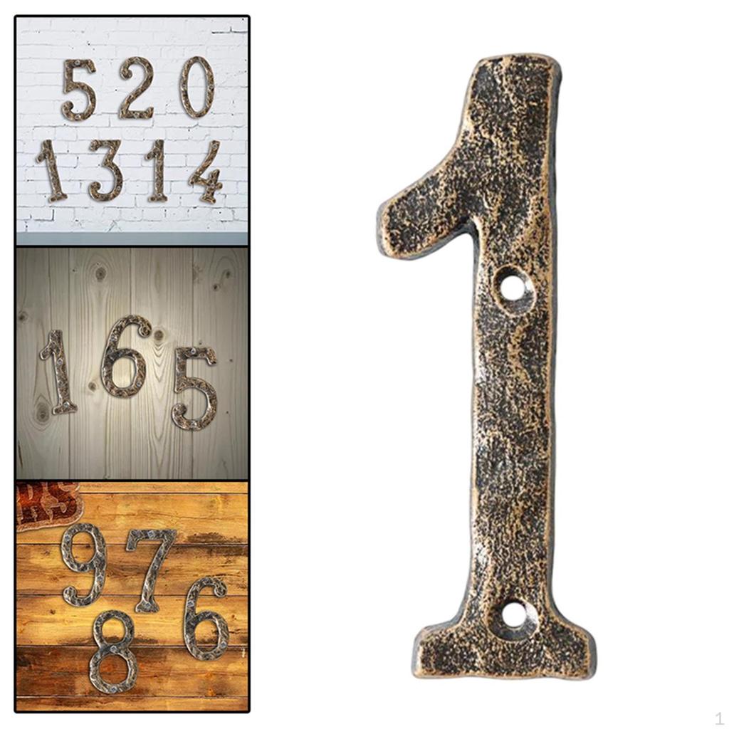 Home Number, Cast Iron Rustic DIY Crafts Mailbox Numbers Door Address Number for Various Digital