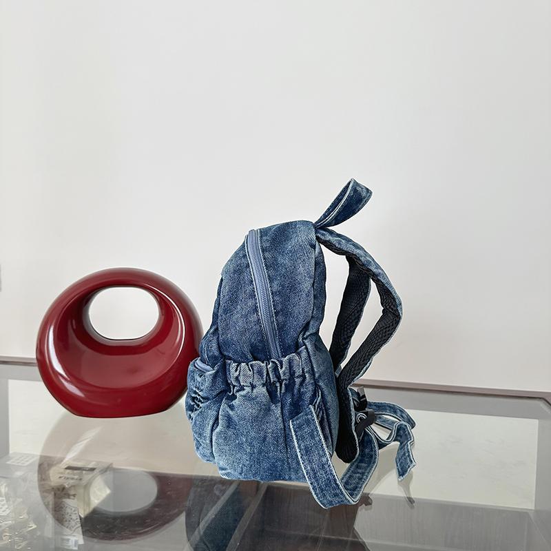 Denim Backpack Student Schoolbag Women Small Backpack