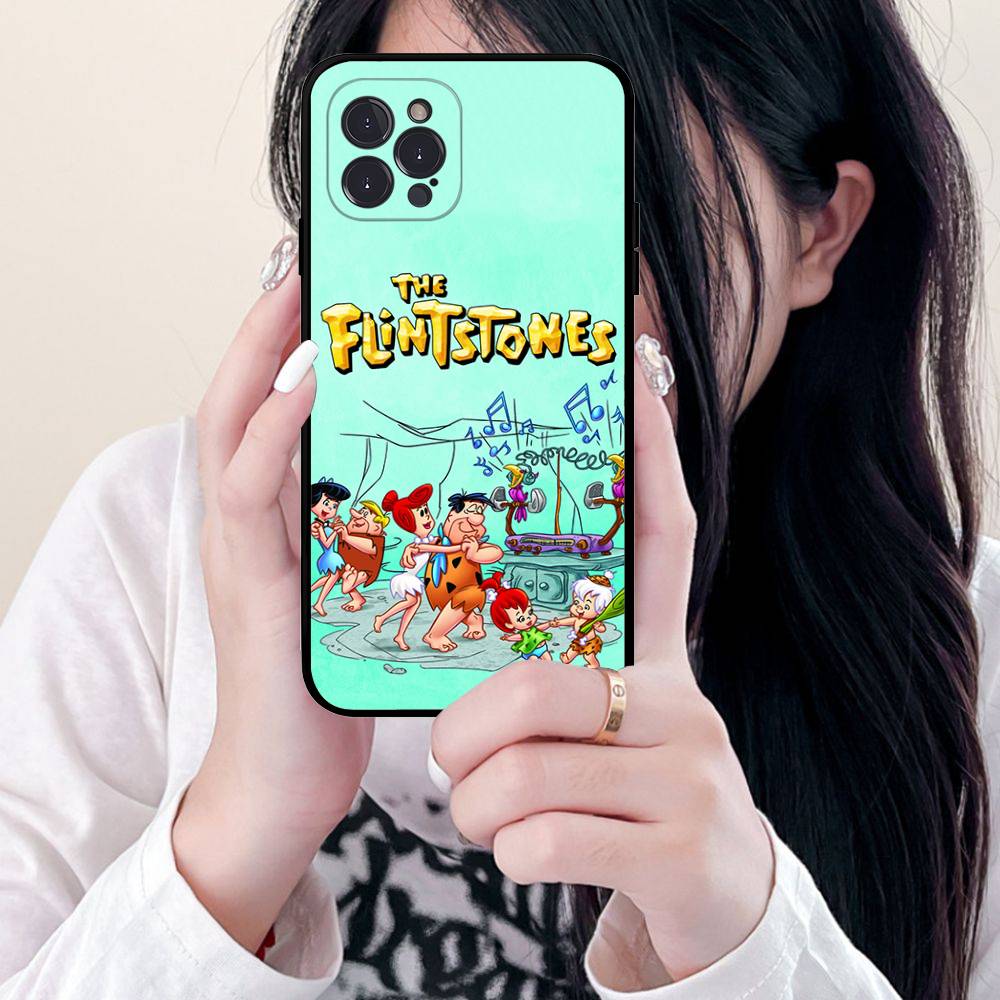The Flintsto nes Cartoon Phone Case For IPhone 17 Air 16 15 14 Plus 13 12 Mini 11 Pro Max Black Cover