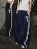 Lupeu Track Cross Jersey Wide Pants Navy