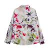 Spring 2025 Floral Print Satin Shirt for Women: Elegant, Casual, Lapel Design