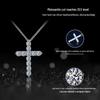 S925 Sterling Silver Moissanite Cross Pendant Necklace - Women's Luxury Clavicle Chain