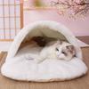 Winter warm semi-sealed pad cat bed cushion blanket for pets washable security dog tent cute slippers tunnel house thick