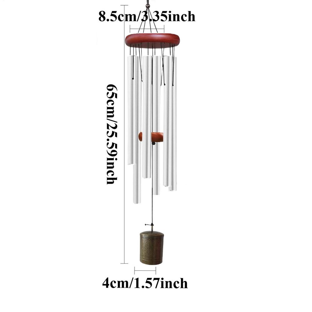 Aluminum Wind Chimes  26 Inches Aluminum Tubing Porch Windchime courtyard garden metal bass decorative pendant wind chimes