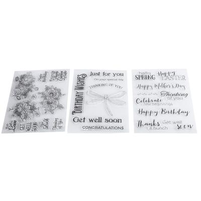 3Pcs Transparent Stamp Rubber TPR DIY Journal Album Decoration Crafts Accessories