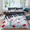 Piano Duvet Cover Set King Queen Full Size For Kids Boys Girls Music Lover Polyester Comforter Cover With Pillowcase Bedding Set