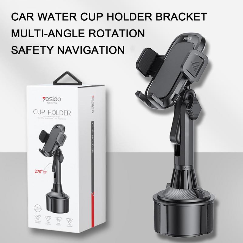 Cup Holder Phone Mount For Car 360 Degree Rotation Auto Cell Phone Stand 2 In 1 Car Cup Holder Phone Mount For Car Golf Cart
