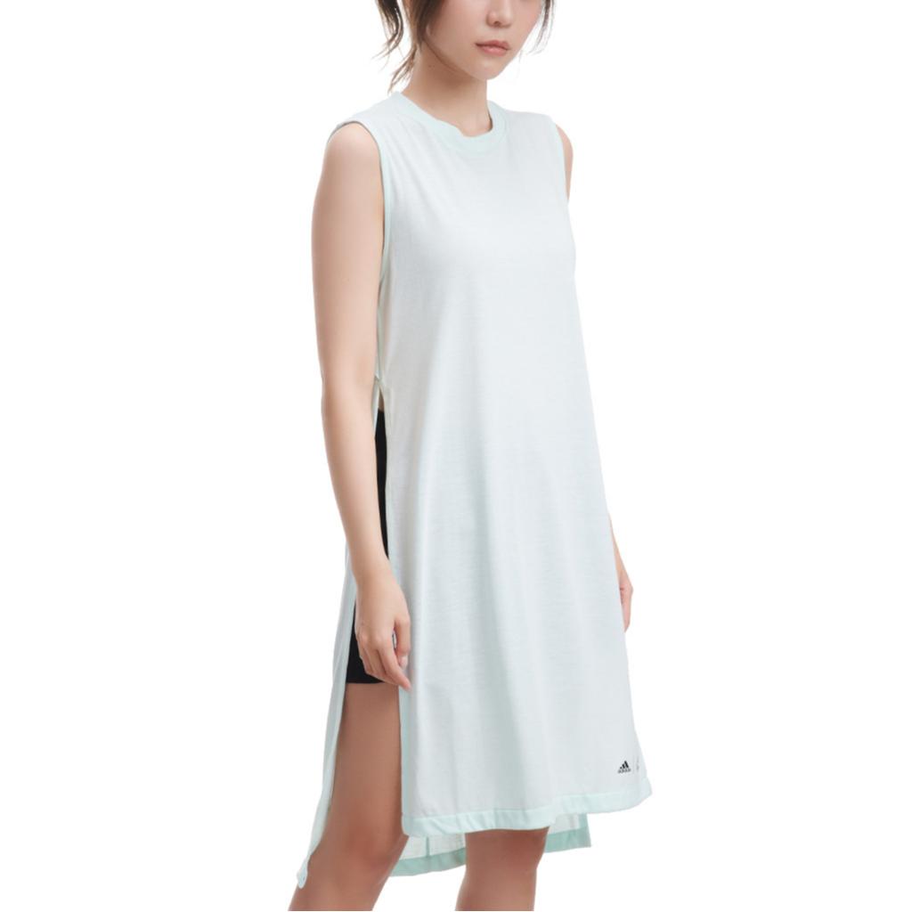 Adidas Sporty Mid-Length Sleeveless Dress Women Dress Light-Blue DT4137