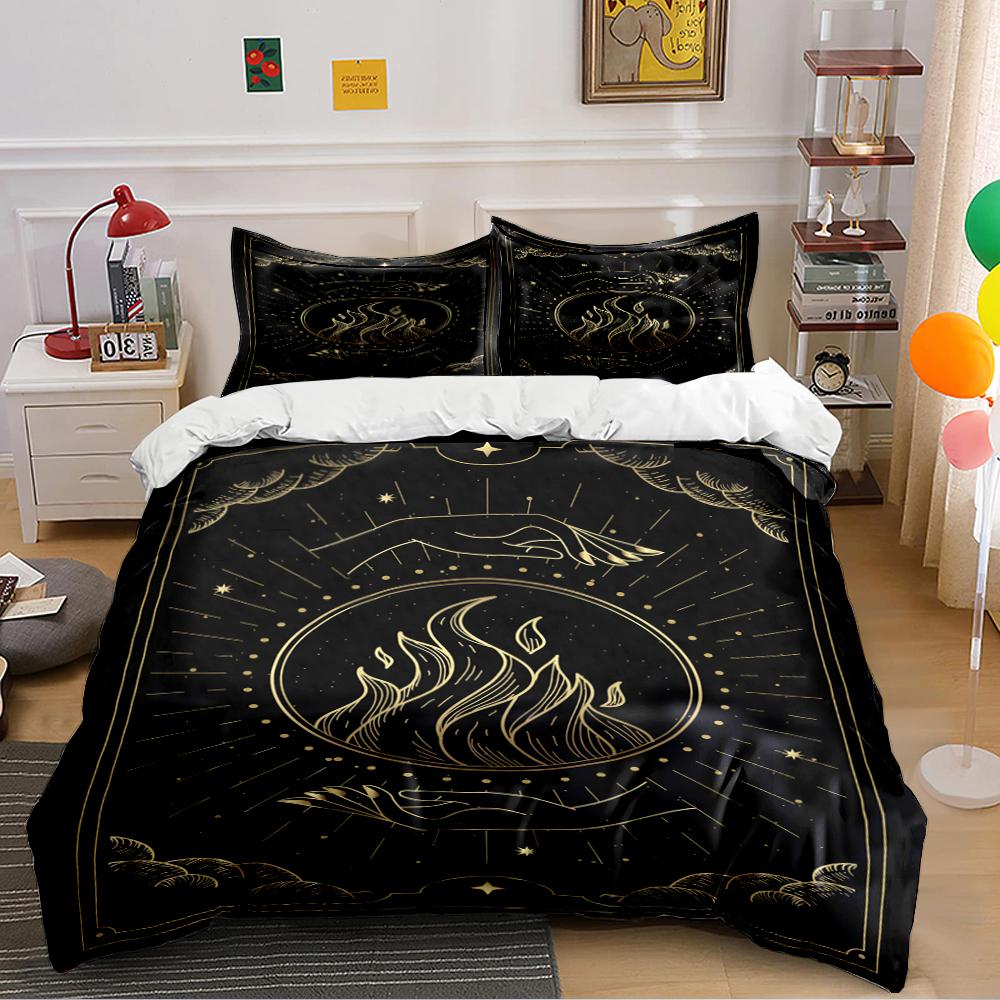 Mystical Hand and Flame Design Bedding Set Bedding set (1 duvet cover, 2 pillowcases, duvet not included)