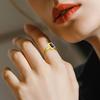 New Fashion Black Square Crystal Brand Jewelry Accessories Ring Unique Stainless Steel Rings for Women