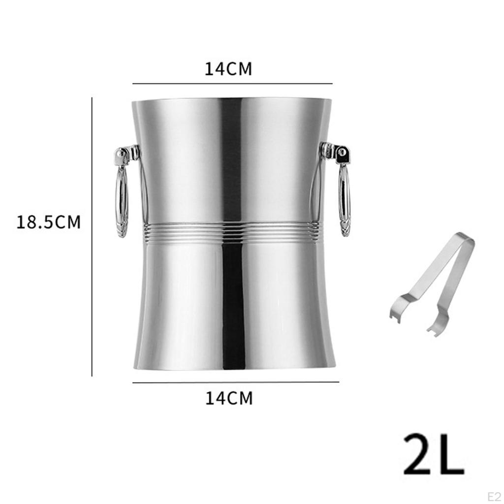 Edelstahl-Eiskübel, Bierkühler, Getränkekühleimer, isoliertes Metallgetränk