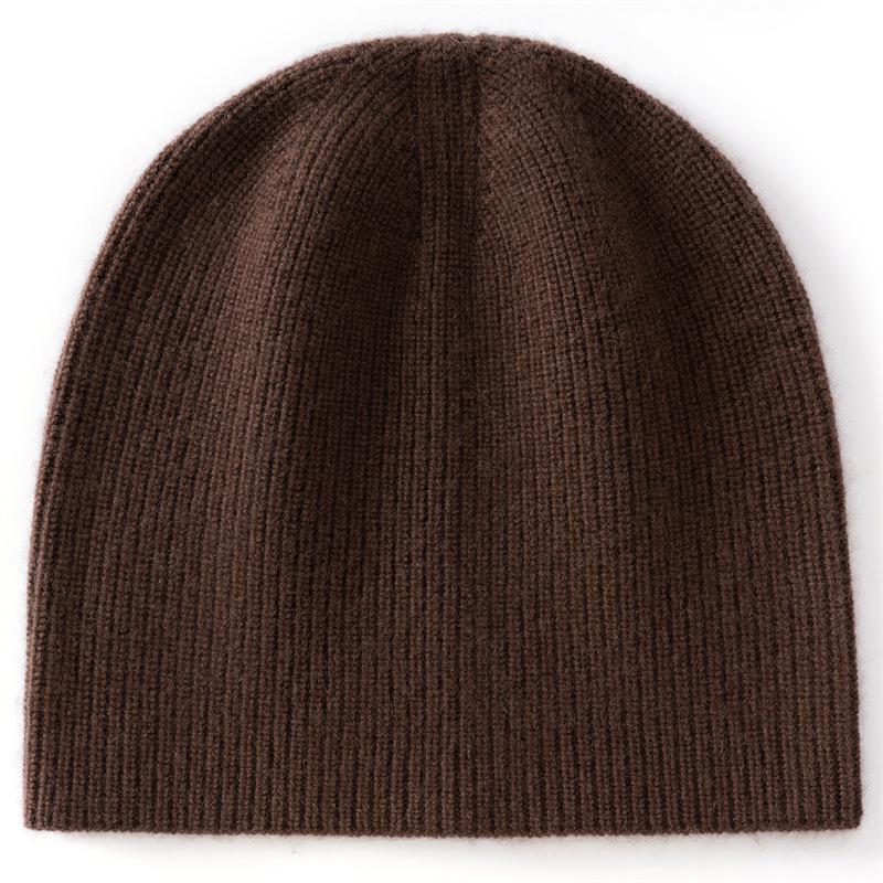 Autumn and winter new cashmere blended warm knitted big head circumference men's and women's cashmere hats