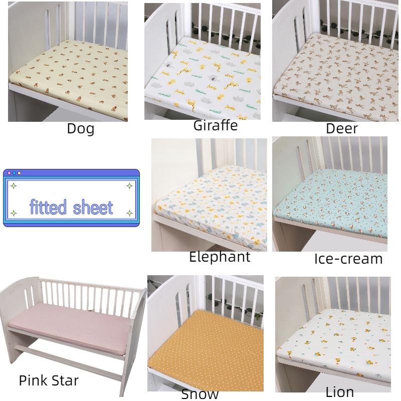 Multi-piece Baby Crib Bedding Set, Four-season Use, Pure Cotton Fabric, Available In Multiple Cute Designs