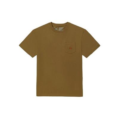 Vans Solid Color Pocket Letter Logo Loose Casual Short Sleeve Drop Shoulder T-Shirt Unisex T-Shirt Khaki VN0A5E5IDZ9