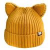 Kawaii for Cat Ears Hat Cute Solid Color Warm Wool Knit Hat Autumn Winter Beanie