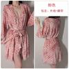 Women's Velvet Warm Deep V Push Up Padded Backless Sleep Dress with Robe Lounge Set