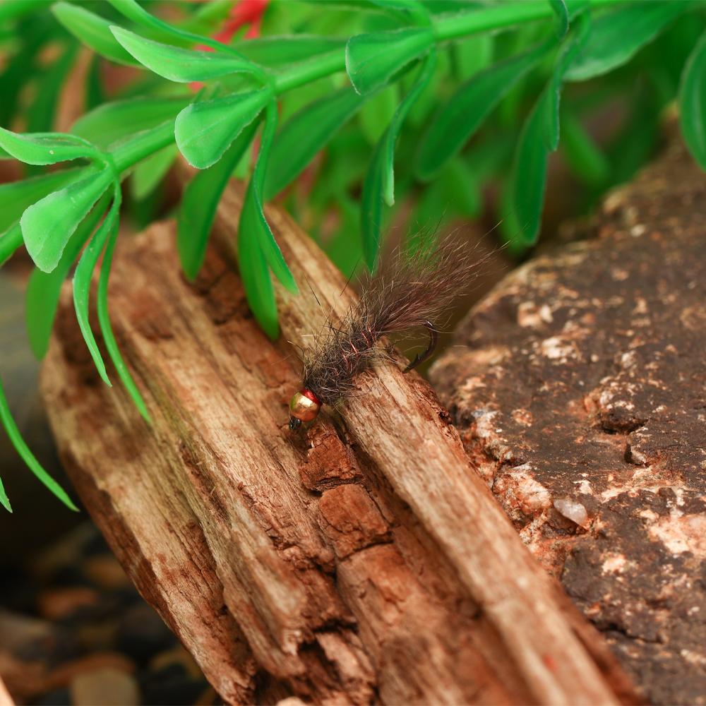 4 Stück/6 Stück Messingperlenkopf-Eichhörnchenhaar-Nymphen, natürliche graue Fliegen, künstliche Insektenköder, Forellen-, Äschen- und Barschangelköder