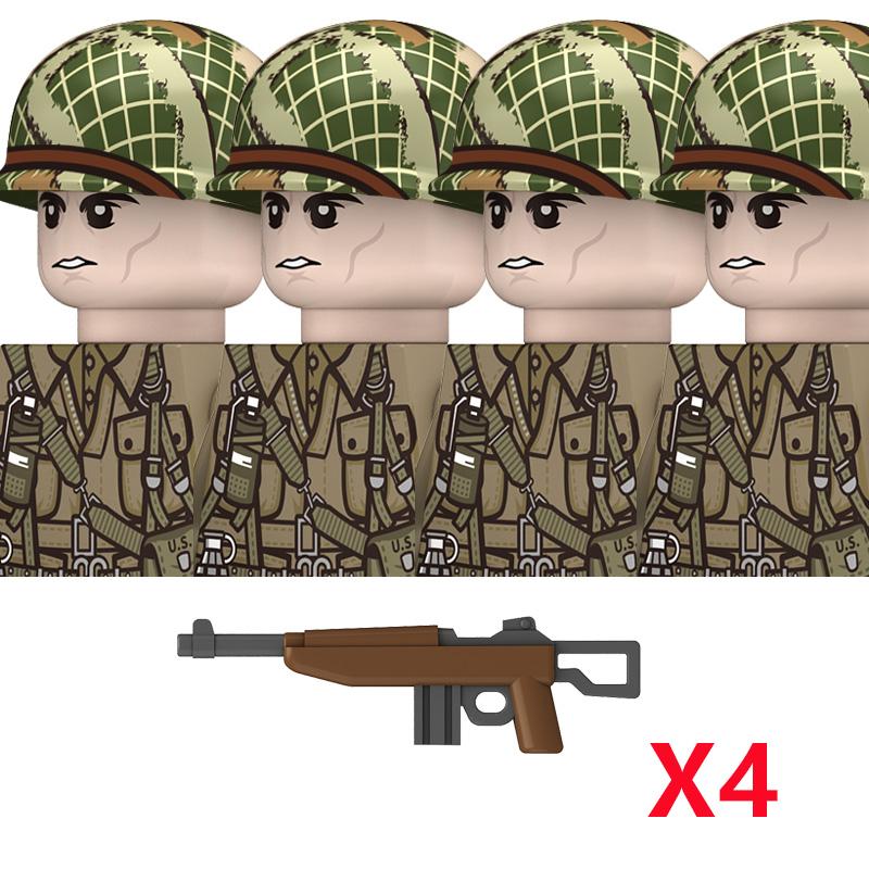 

США 101-ша повітряно-десантна дивізія Другої світової війни Військові Солдатики Конструктор Повітряні сили Армія Піхота Базука Зброя Аксесуари Цеглинки Іграшки