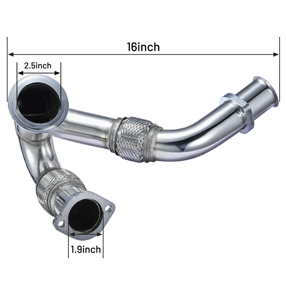 Uitlaat Up-Pipe Y-Pipe Geschikt voor 2003-2007 6.0L Powerstroke Diesel F250 F350 F450 Heavy Duty Gepolijst, Auto Accessoires