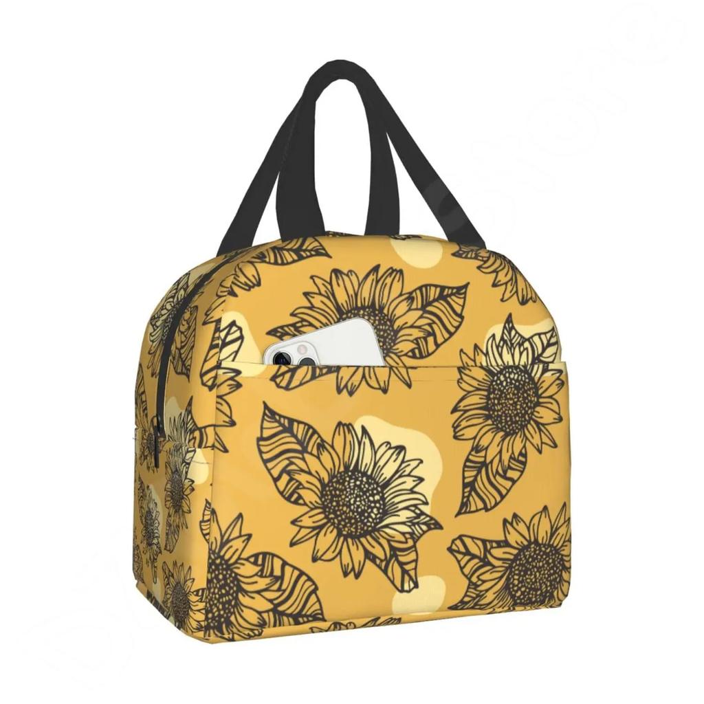 Sunflower Lunch Bag You Are My Sunshine Insulated Lunch Box Cooler Thermal Waterproof Reusable Tote Bag for Women Work Picnic