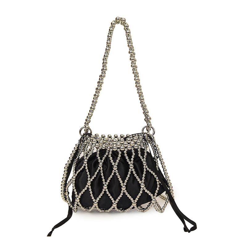 Wind Trend Pearl Crossbody Bag With Bead Embellishments For Daily Use