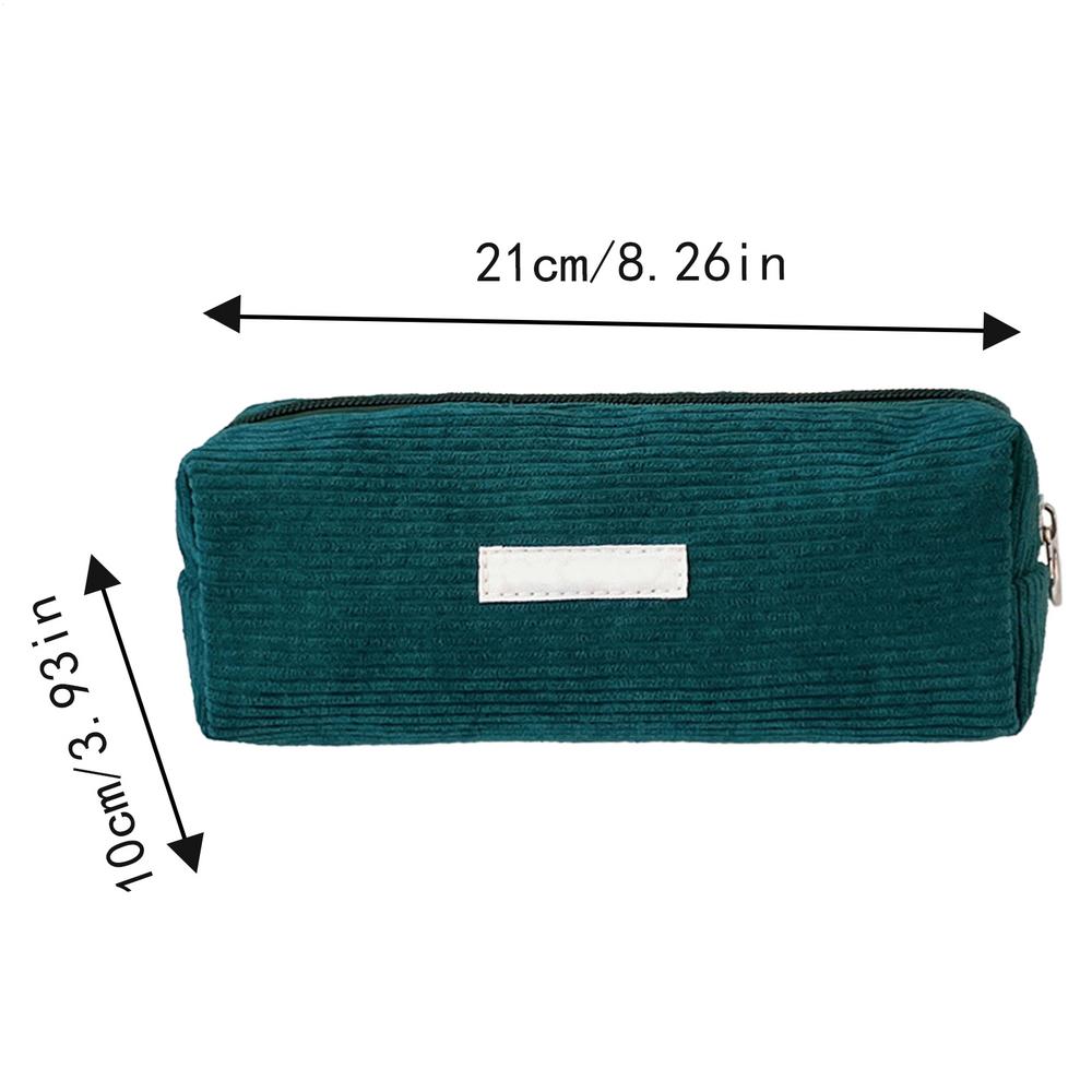 

Creative Corduroy Pencil Case INS Style Large Capacity Toiletry Bag Zipper Pen Bag Office School Supplies,has random logo print