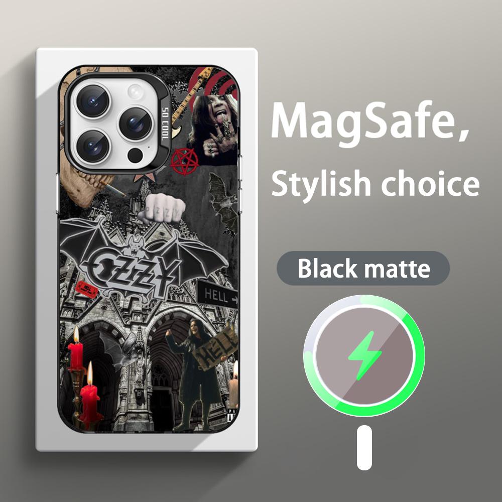 

Hot singer O-ozzy Osbou pattern Phone Case Magnetic IMD Colorful Silver case for iPhone 16 15 14 13 12 11 Pro Max iPhone 13