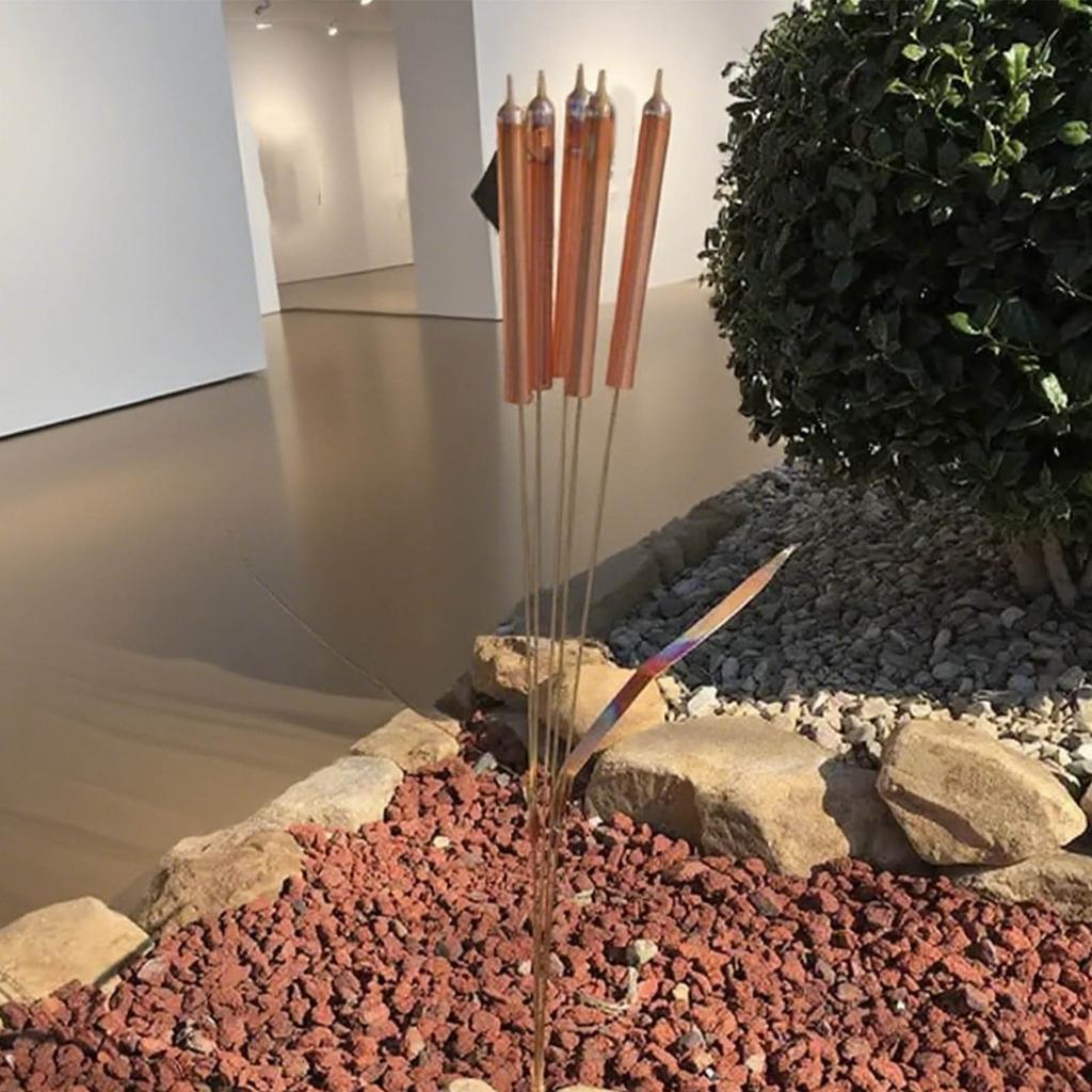 Copper Cattail Wind Chime Metal Simulation Garden Decoration Crafts