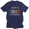 Made In 1980 T Shirt Men Cotton The Legendary Are Born In 1980 Tshirt Birthday Gift Tee Top ShortSleeve Urban Tshirt Gift