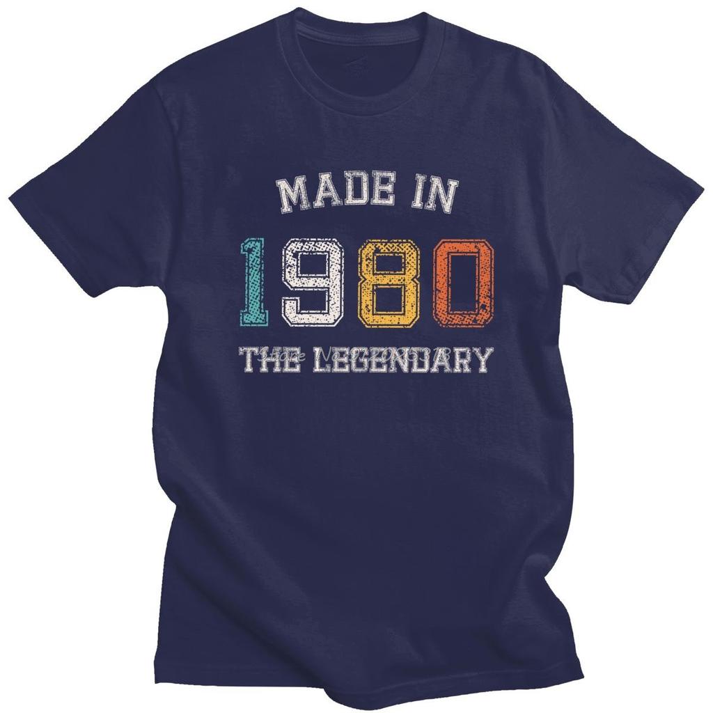 Made In 1980 T Shirt Men Cotton The Legendary Are Born In 1980 Tshirt Birthday Gift Tee Top ShortSleeve Urban Tshirt Gift