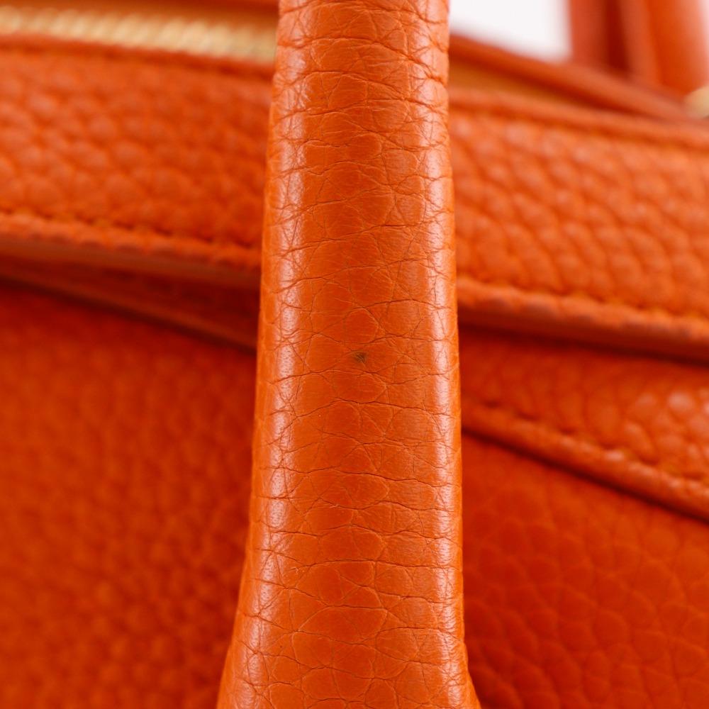 Salvatore Ferragamo Fiamma Handbag 2WAYShoulder Orange leather Women Used