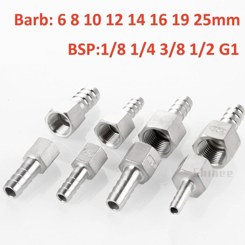 1/8 1/4 1/2 (6 8 10 12 16 25mm)304 Roestvrij Staal Schroefdraad Fitting Man Vrouwelijk Slangkoppeling Connector Leidingbuis Elleboog