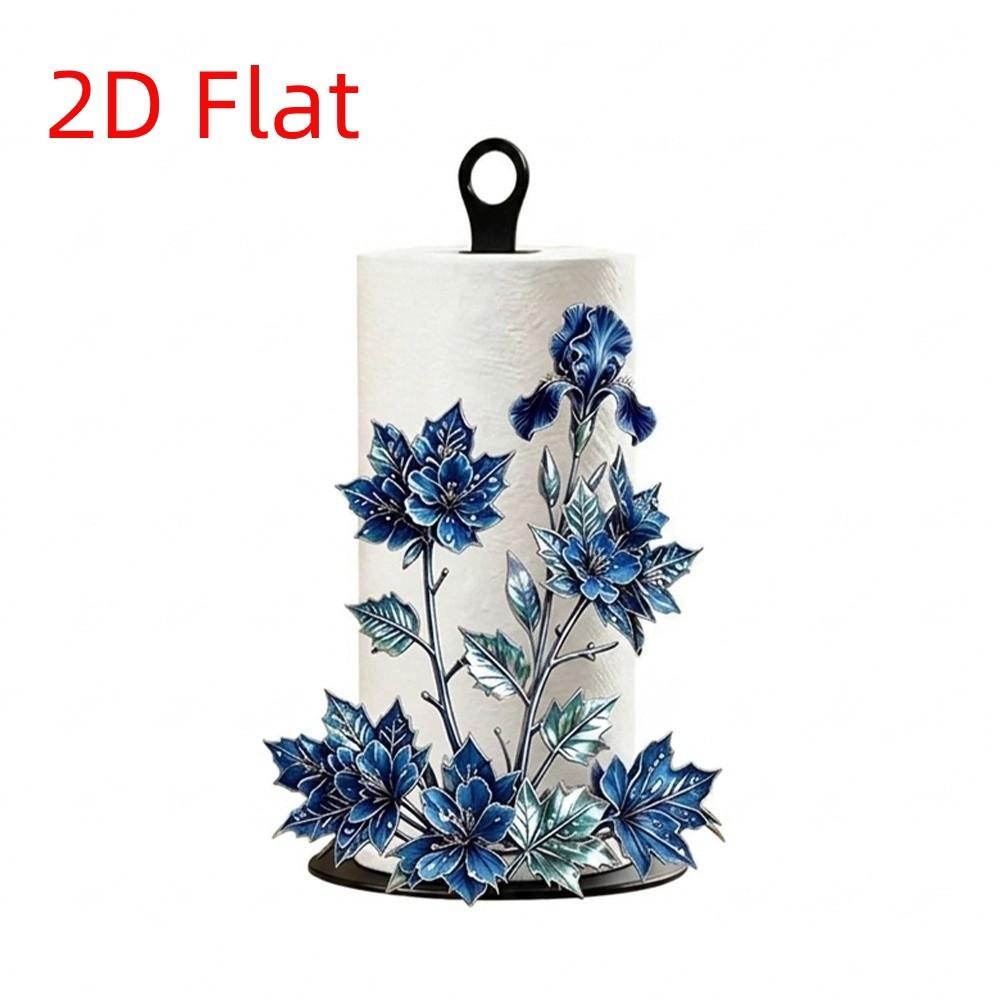 Freestanding Christmas Paper Towel Holder Acrylic Wood Base Kitchen Roll Dispenser Living Room