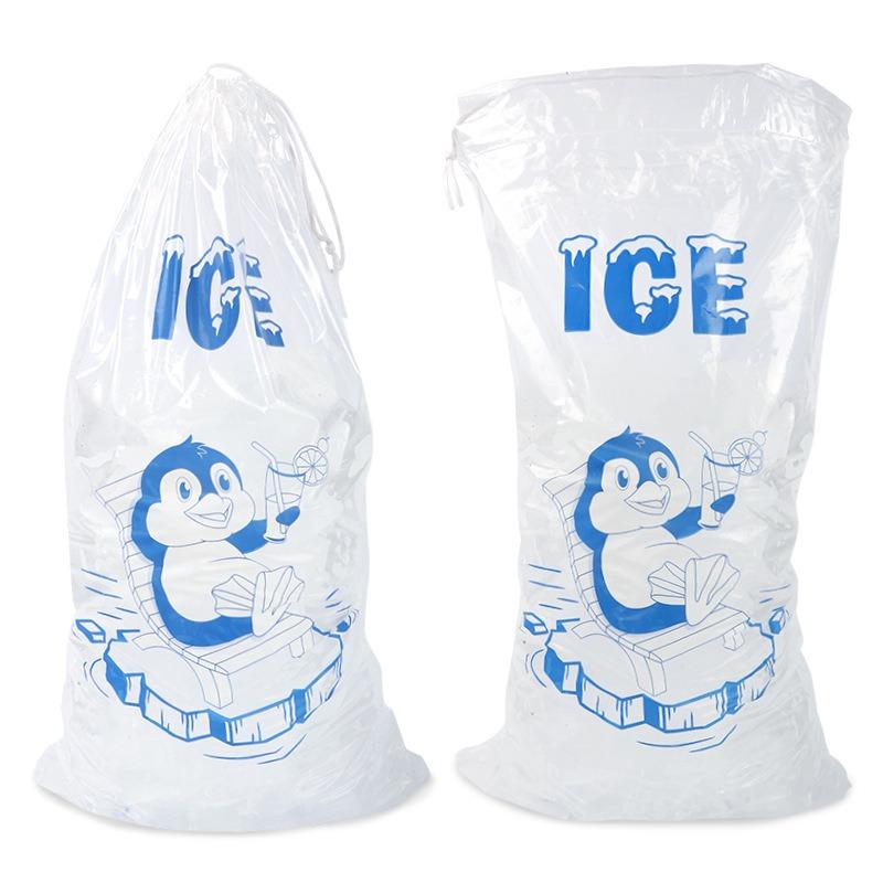 10pcs Portable Drawstring Ice Storage Bag Reusable PE Material Leakproof Cooler Bag for Outdoor Picnic Camping
