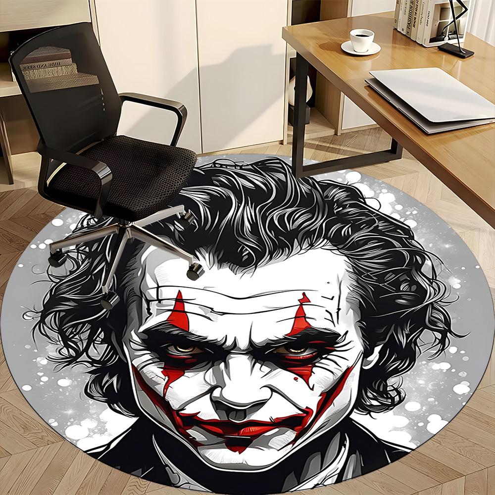 1 ks Kulatý koberec Joker Klaun do kanceláře, pod kancelářské židle, do ložnice, obývacího pokoje, domácí dekorace, dekorace místnosti, k dispozici v různých velikostech