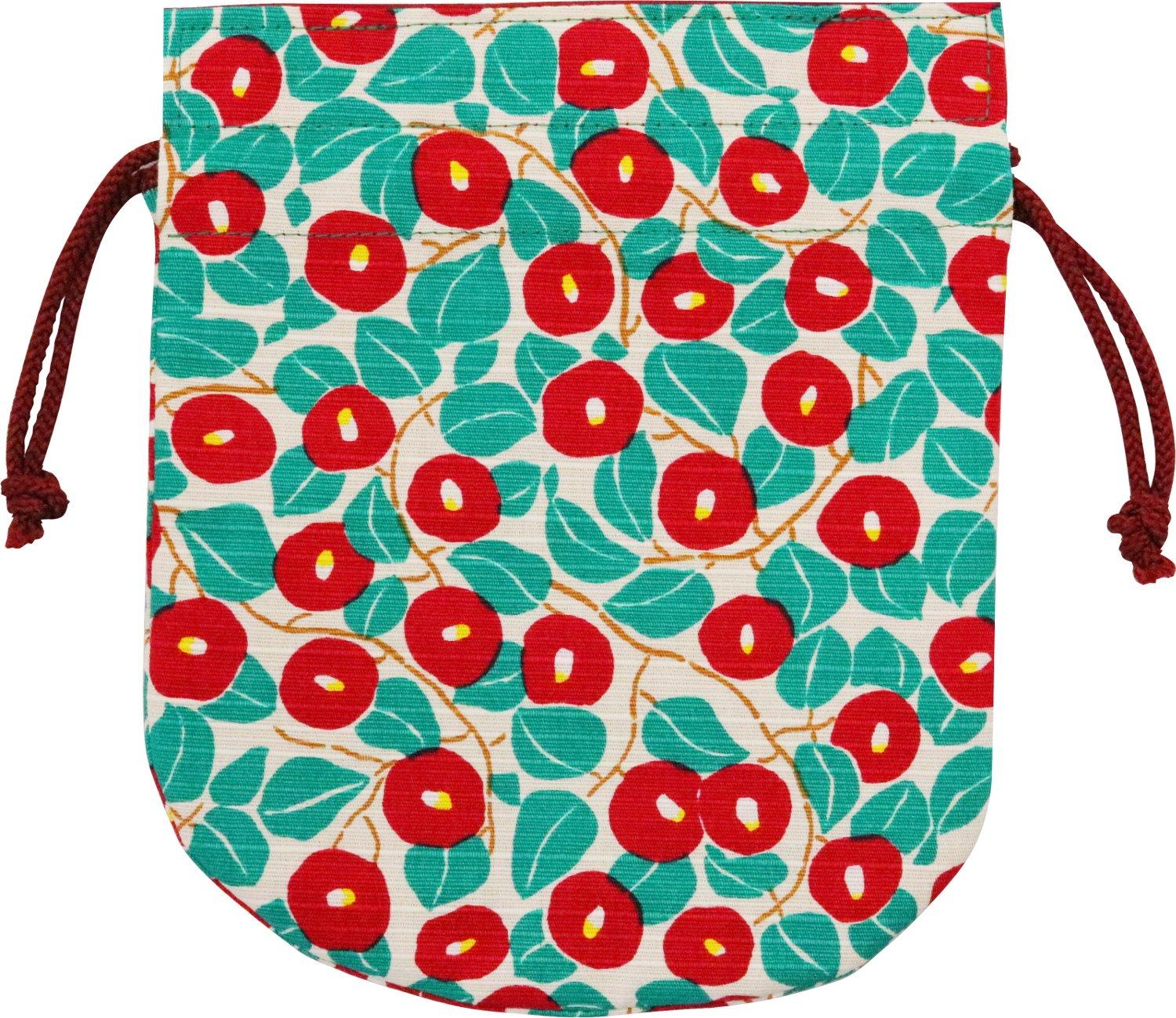 

Kyoyu Yumeji Drawstring Round Drawstring Camellia Design Bag, Bag, синій