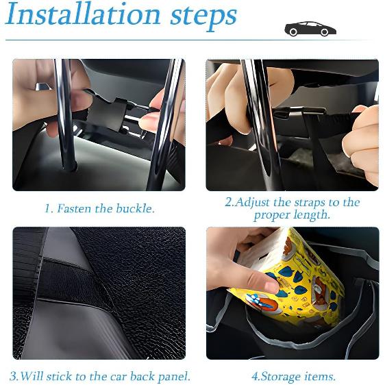 AUCELI Car Trunk Organizer, Backseat Hanging Large Storage With Adjustable Straps, Waterproof Collapsible Cargo Bag With 4 Pockets, Sturdy Space