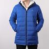 Adidas Reversible Mid-Length Hooded Color Block Striped Logo Down Jacket Men Outerwear Blue Black DM1968